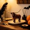 Neutral Retro Living Room Decor Vintage Longhorn Bull Sculpture, Rustic Farmhouse Animal Figurine, Western Style Pastoral Shelf Display Decorative