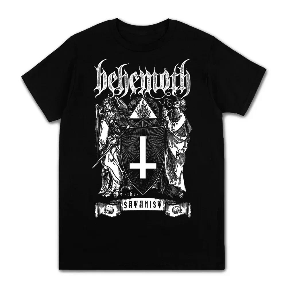 

Мужская одежда Летние футболки Черные футболки с принтом Metal Behemoth с круглым вырезом и коротким рукавом Топы Футболка большого размера Мужская уличная одежда XXXXXL