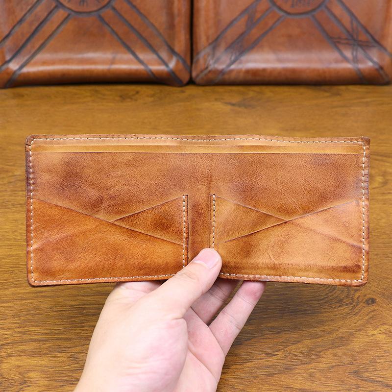 New Genuine Leather Wallet for Women, Top Layer Cowhide, Large Capacity, Polished Vegetable Tanned Leather Wallet for Men