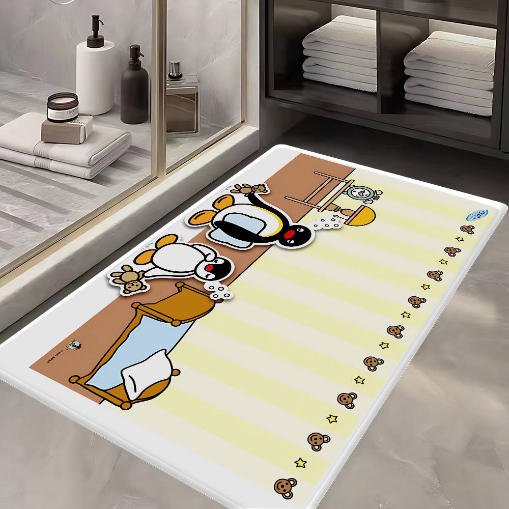 Funny P-Pingu Cute Cartoon Hallway Carpet Washable Non-Slip Living Room Sofa Chairs Area Mat Kitchen Doormat Area Rug