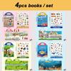 New Children Scene Stickers Book DIY Hand-on Puzzle Sticker Books Reusable Cartoon Animal Learning Cognition Toys for Kids Gift