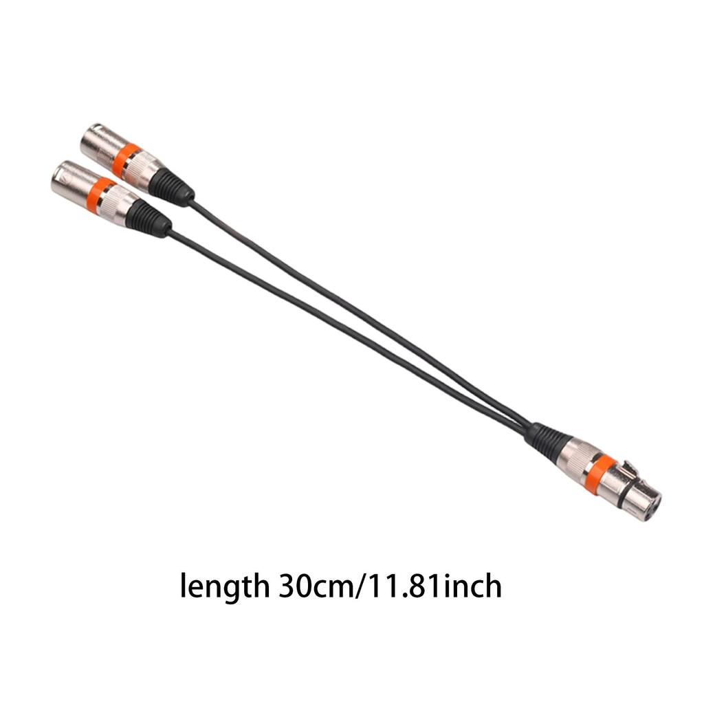 Heavy Duty Flexible 30cm Audio Adaptor 1 Female to 2 Male 3 Pin Patch Y Cable for Mixer Equelizer