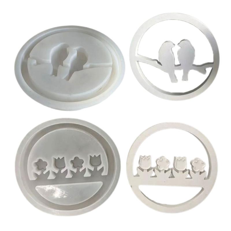 Bird Flower Wreath Silicones Molds for Making Room Decoration, Circular Shaped Resins Molds for Epoxy Resin Casting