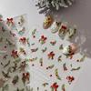 Christmas Nail Stickers Laser Snowflake Relief 3D Christmas Tree Leaves Cartoon Wearing Nail Patches Manicure Decorstion Charm