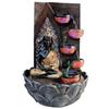 Meditating Buddha Statue Water Fountain for Home Living Room Decor Decoration Indoor Outdoor Gift Gifting Items, 15 Inches