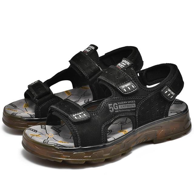 

Мужские сандалии, мягкая удобная мужская обувь, роскошные сандалии из натуральной кожи, мужские уличные римские сандалии, мужская повседневная обувь на платформе 42 чёрный