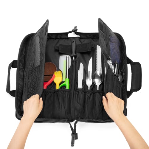 SAMDEW Knife Case, Holds 17 Knives, Portable Knife Bag, Knife Storage Case