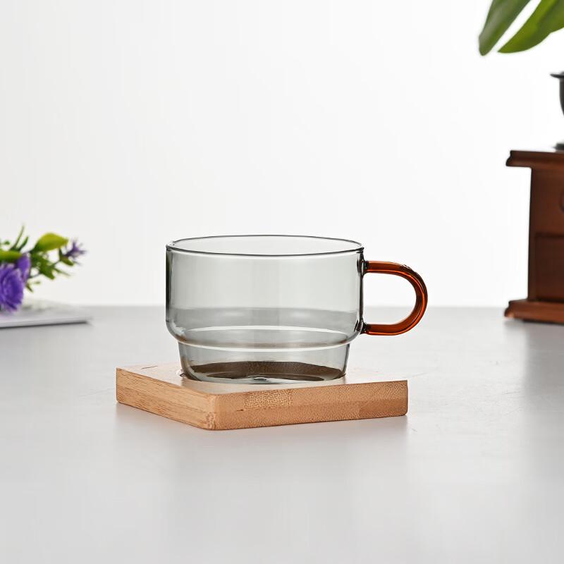 Shangqi Heat-Resistant Glass Mug with Wooden Tray