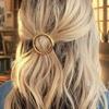 Elegant Round Zinc Alloy Hair Clip