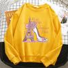 Mode Paris Print Y2k Damen Kapuzenpullover 90er Langarm Warmes Fleece Sweatshirt Weicher Rundhals Pullover Freizeit Damenbekleidung