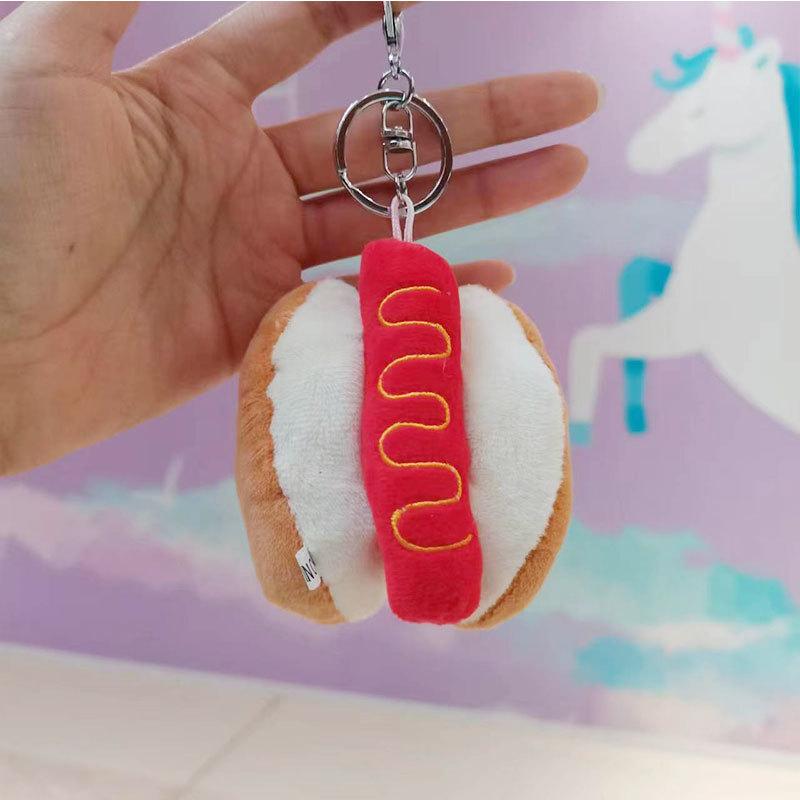 Short Adorable Plush Food Keychain With Pp Cotton Filling For Children Adults And