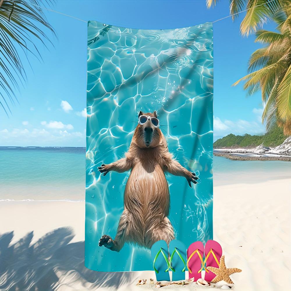 Capybara-Printed Beach Towels: Fun and Stylish for Your Beach Adventures! Sofa Cushion Cover, Room Home Decorationortable