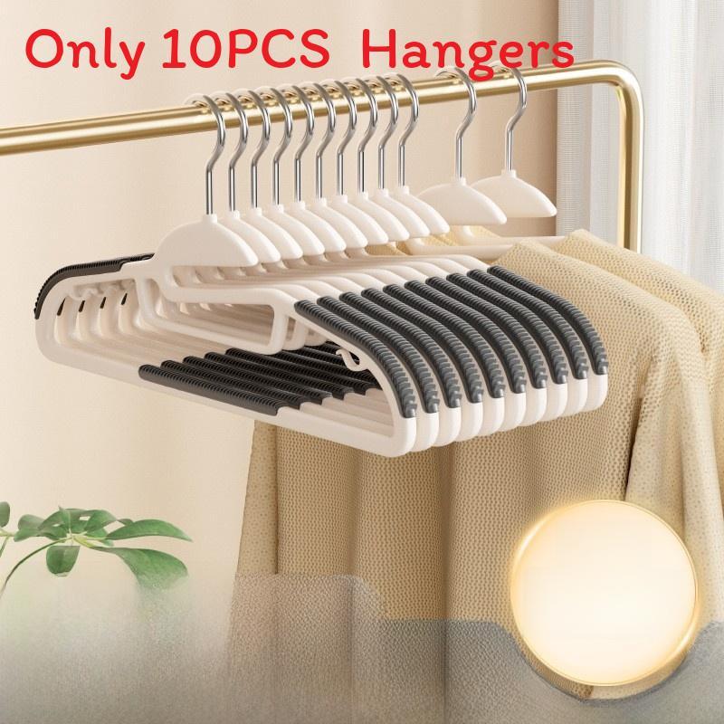 Plastic Dualposition Clothes Hangers With Nonslip Design For Wet And Dry Garments