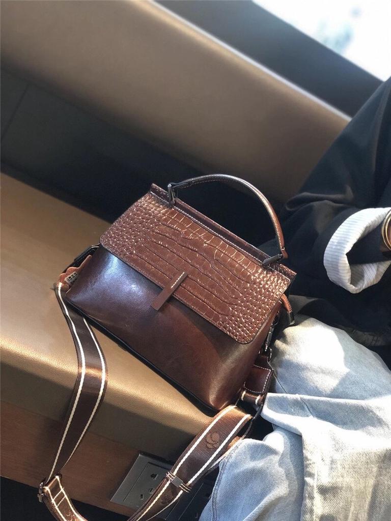 New Summer Style Genuine Leather High-end Crossbody Bag with Crocodile Pattern,large Capacity,single Shoulder/handbag for Women.