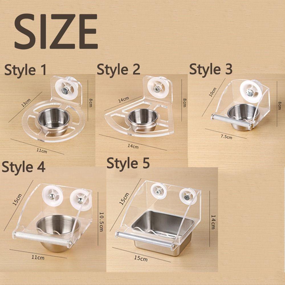 Spillproof Hanging Feeding Station Detachable Clear Feeding Bowl Cage Bird Feeder  Cage Accessories
