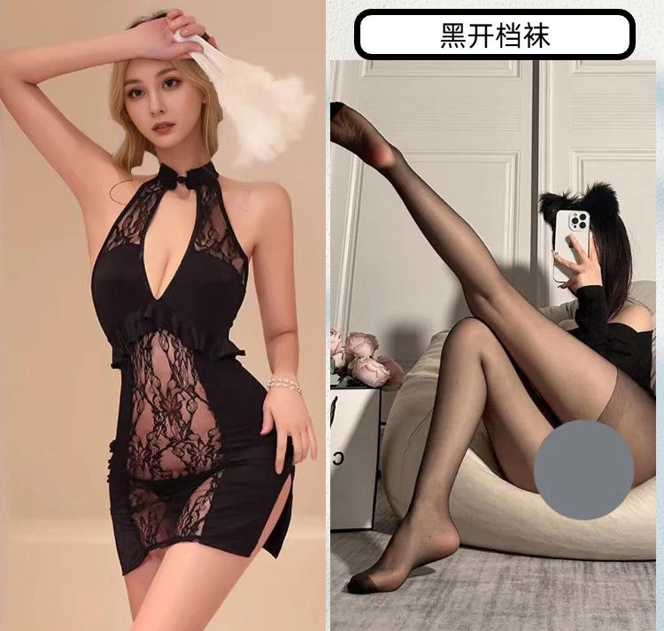 Erotic Underwear Women's Lace Sexy Cheongsam Uniform Seduction Milk See-through Clothing Passion Clothes Pure Passion Style