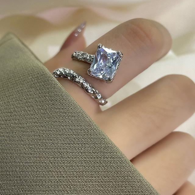 

ANENJERY цирконовые лунные полые шикарные ветровые банджи-кольца для женщин, роскошные индивидуальные аксессуары Resizable