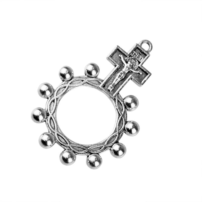 Devotional Finger Rings Rosaries 30Pcs Silver Metal Crucifix Rings For Spiritual Practices & Favor Christian Gift