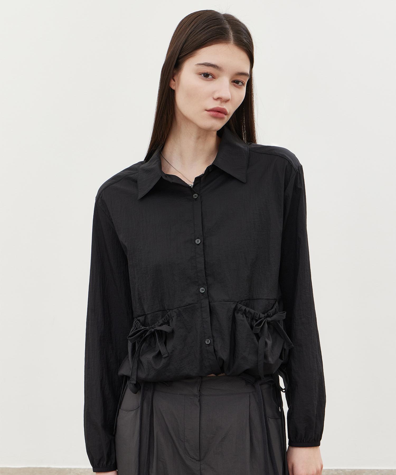 Itove Seoul Ribbon Shirt Windbreaker Bk S
