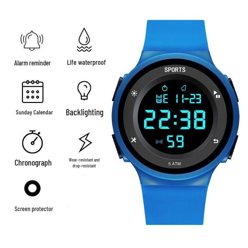 Youth Waterproof Luminous Sport Watch - Trendy and Multifunctional for Students and Teens
