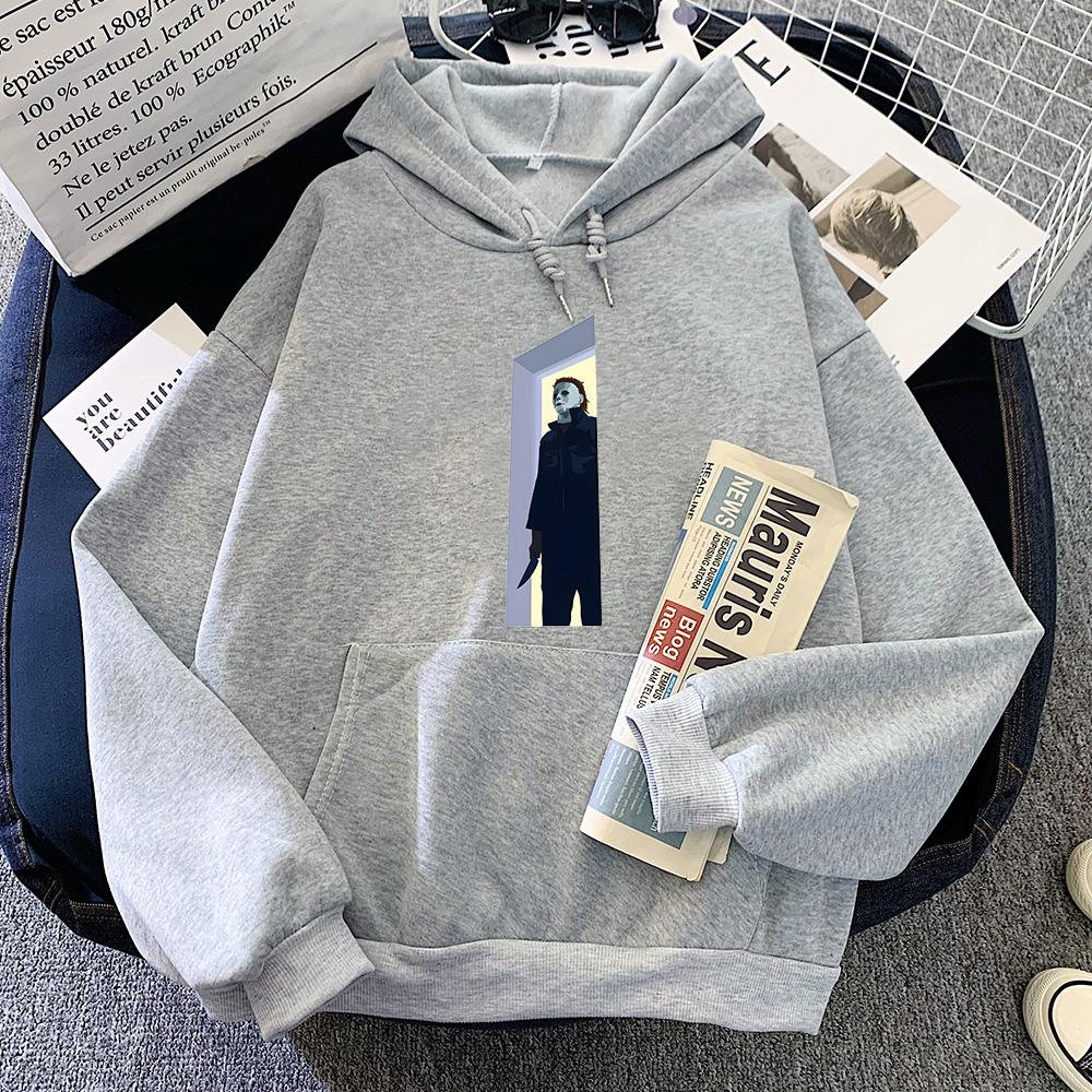 Michael Myers Halloween Horror Klassiker Film Hoodie Oversize Pop Vintage Sweatshirt für Herbst/Winter Lässig Weicher Kapuzenpullover