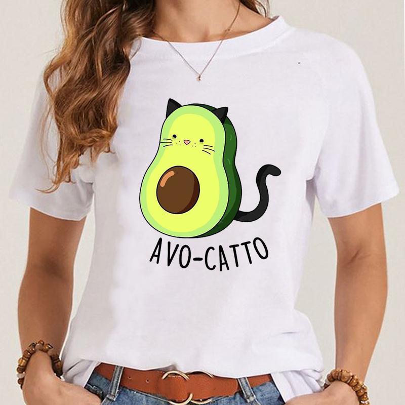 Sommer Niedliches Muster T-Shirt Druck Damen Frauen T-Top Lässig Kurzärmelig Damenmode T-Shirt