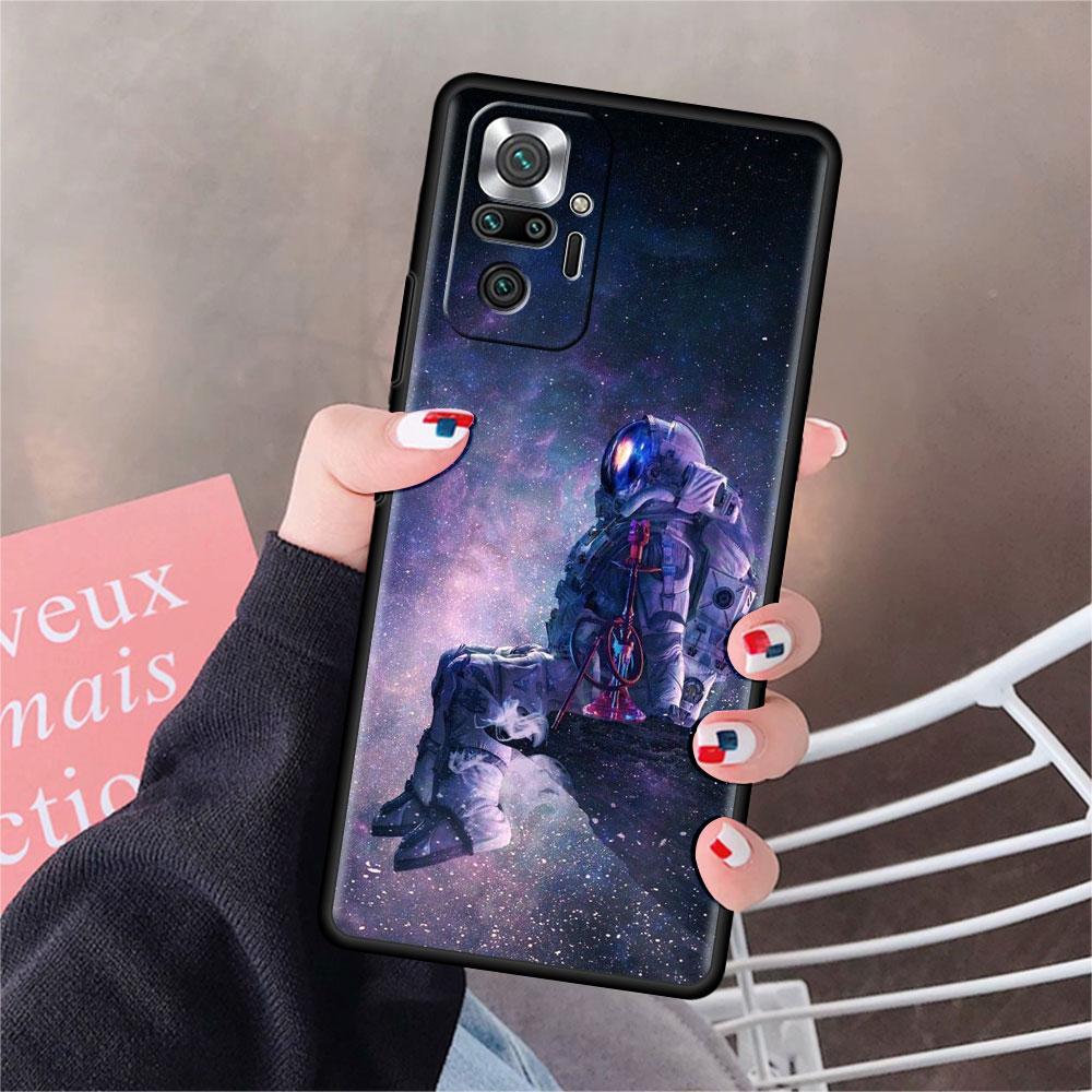 

Мягкий чехол для телефона Xiaomi Redmi Note 10 9 11 Pro 10S 9S K40 8 9A 9C 9T 7 10C 8T, силиконовый чехол с изображением Вселенной, крутой астронавт Redmi Note 7