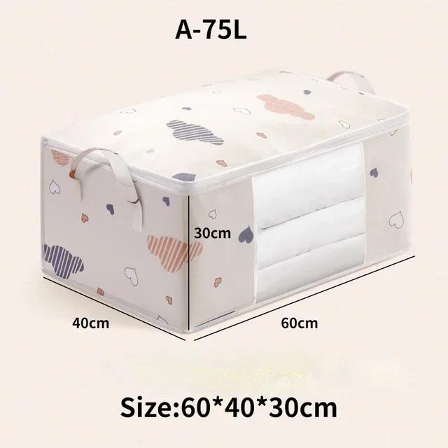 Wardrobe Organizer Large Capacity Quilt Storage Bag Clothing Box Bedding Container Polyester Fabric Dustproof Storage Bags