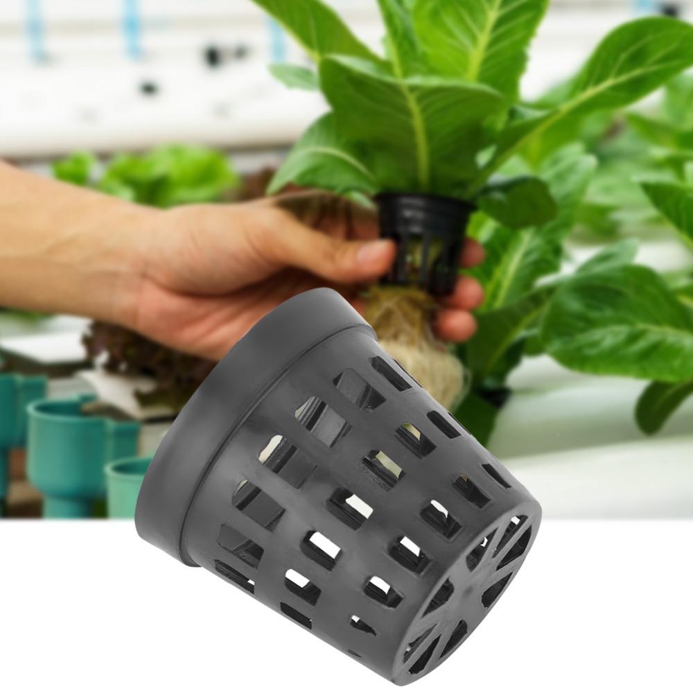 30pcs With Holes Aquarium Planting Basket Black Hydroponic Net Pot Hydroponics System