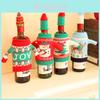 Festive Christmas Sweater Wine Bottle Cover Set Featuring Adorable Reindeer Snowman And Tree Designs