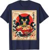 Cat Eating Ramen Noodles Funny Japanese Kawaii Cat Anime Unisex T-Shirt