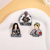 Movie Character Quotes Enamel Pins Custom TALK LET'S DRINK IN SILENCE Brooches Lapel Badges Clothes Jewelry Gift for Friends