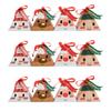 50pcs Christmas Candy Gift Box with Tag Ribbons Cookie Snack Chocolate Packaging Box Bags 2024 Xmas New Year Party Navidad Noel