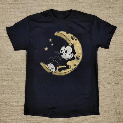 NEUES Felix der Kater Schwarzes Baumwoll-T-Shirt Alle Größen S-4XL Geschenk für Fans T-Shirt Unisex T-Shirt Grafik-T-Shirt