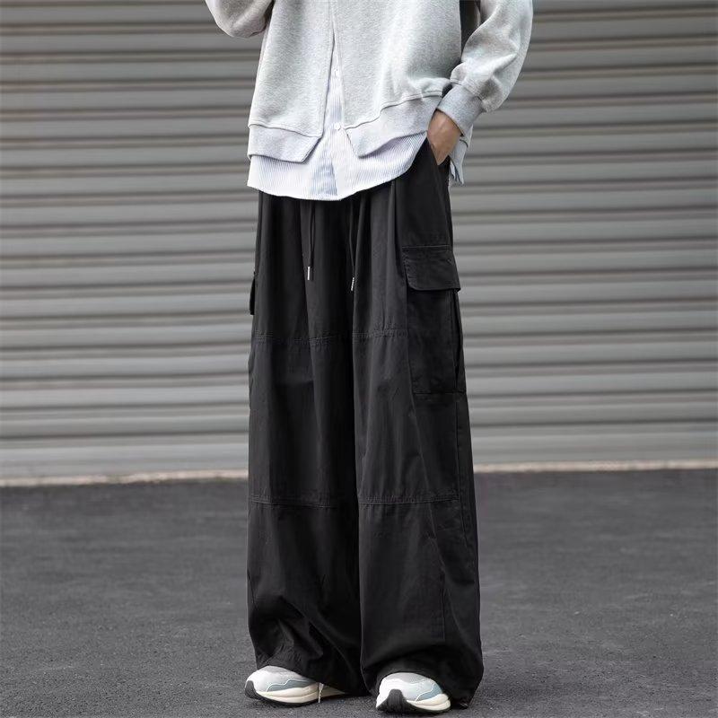 Overalls Men's Autumn New High Street Ins Trendy Brand Multi-pocket Loose Straight-leg Pants Neutral Wind Drawstring Casual Pants