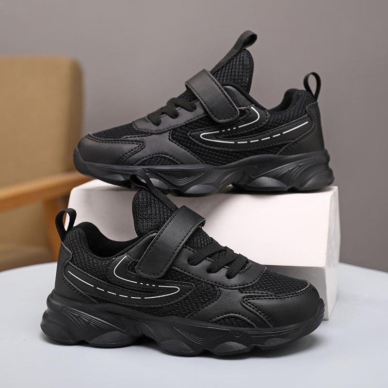 New boys' mesh shoes, girls' sports shoes, children's white shoes, school casual running shoes for older kids, black shoes