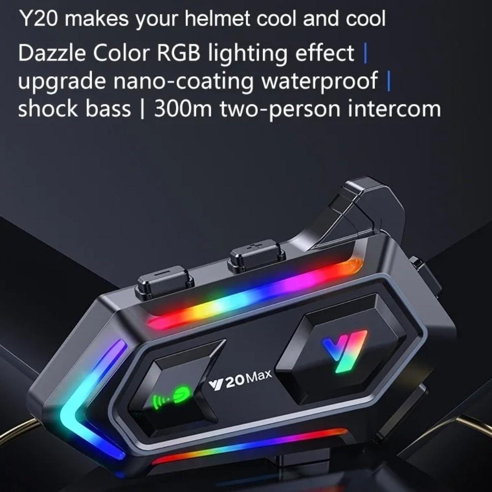 1pc Bluetooth 5.3 Helmet Headphone RGB Colorful Mixing Motorbike Earphone  For 2 Riders