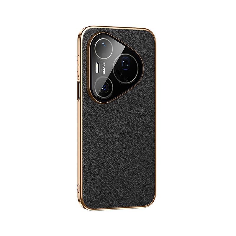 Applicable to Huawei pura90promax mobile phone case magnetic attraction electroplating p90por all-inclusive anti-drop business men's leather case