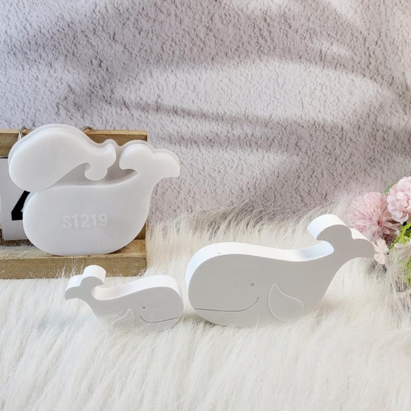3D Whale Statue Silicone Candle Molds Epoxy Resin Molds for Candle Soap Making Fondant Chocolate Mould Baking Tool