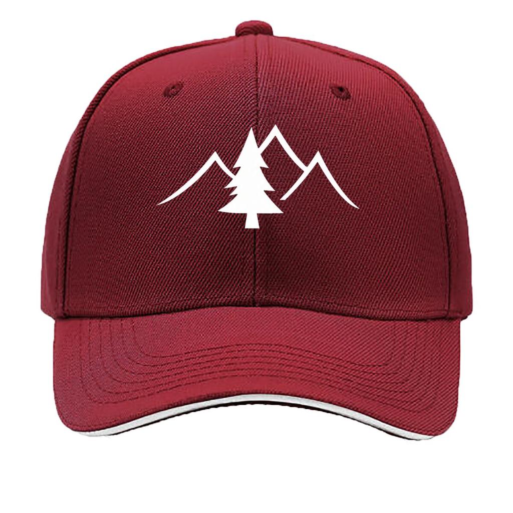 Mountain Pine Forest Camouflage Silhouette Graphic Sandwich Baseball Cap Sun Cap Outdoor Workouts Hat