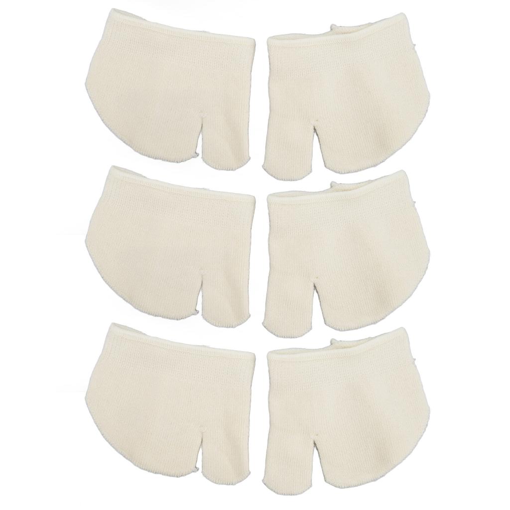 3 Pairs Front Toe Splited Socks Half Flip Flop Soft Breathable Slipless Splited Toe Socks Milk White