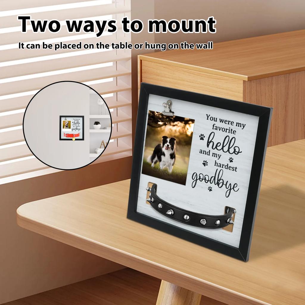 Pet Memorial Frame Solid Wood Pet Sympathy Photo Frame With Clip Hanging Dog Cat Loss Frame Postcard Photo Desktop Decoration