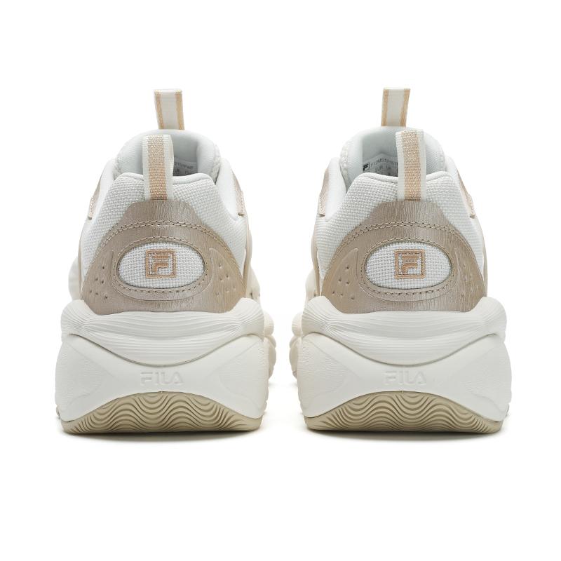 Fila PEASE Cushioning, Wear Resistant Low Top Chunky Sneakers Men's Micro White F12M512151FWF