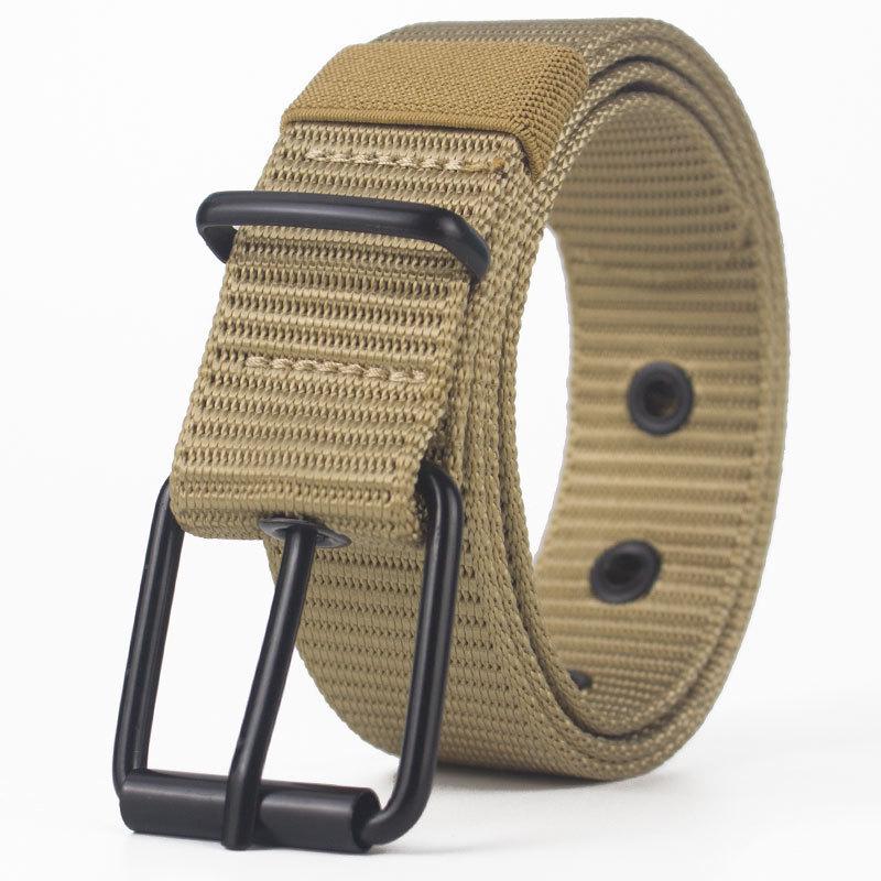 Curea Canvas pentru Bărbați cu Cataramă cu Pini din Nailon - Versatilă, Durabilă, Lungime Extinsă pentru Utilizare Denim sau Militară