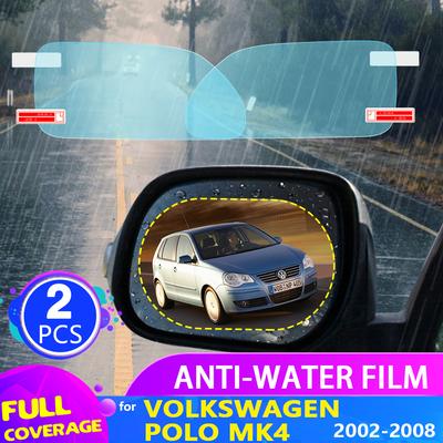 Película para espejo retrovisor de coche para Volkswagen VW POLO MK4 9n 9n3 2002 ~ 2008 2003 2004 2005 2006 pegatina antiniebla a prueba de lluvia