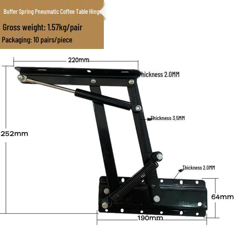 Hydraulic Lift & Fold Coffee Table Hinge - Multifunctional Furniture Hardware Support.