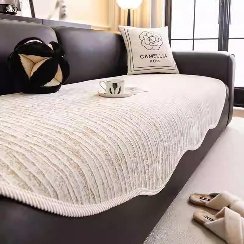 2025 new chenille sofa cushion four seasons universal special-shaped irregular seat cushion non-slip leather sofa cover cover cloth