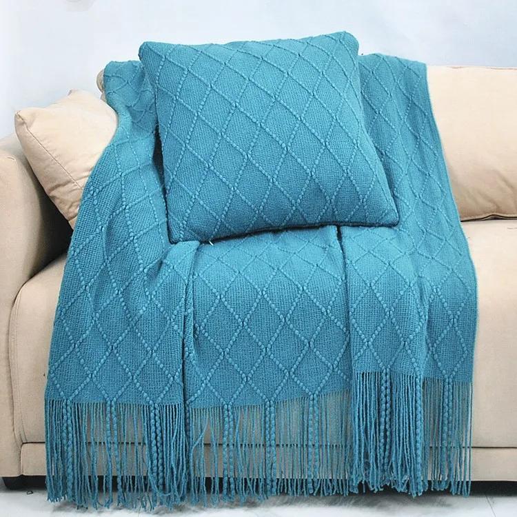 130x230cm Blankets Sofa Throw Blanket with Tassels Knitted Thread Blanket for Sofa Winter Warm Nordic Soft Towel Bed Tapestry