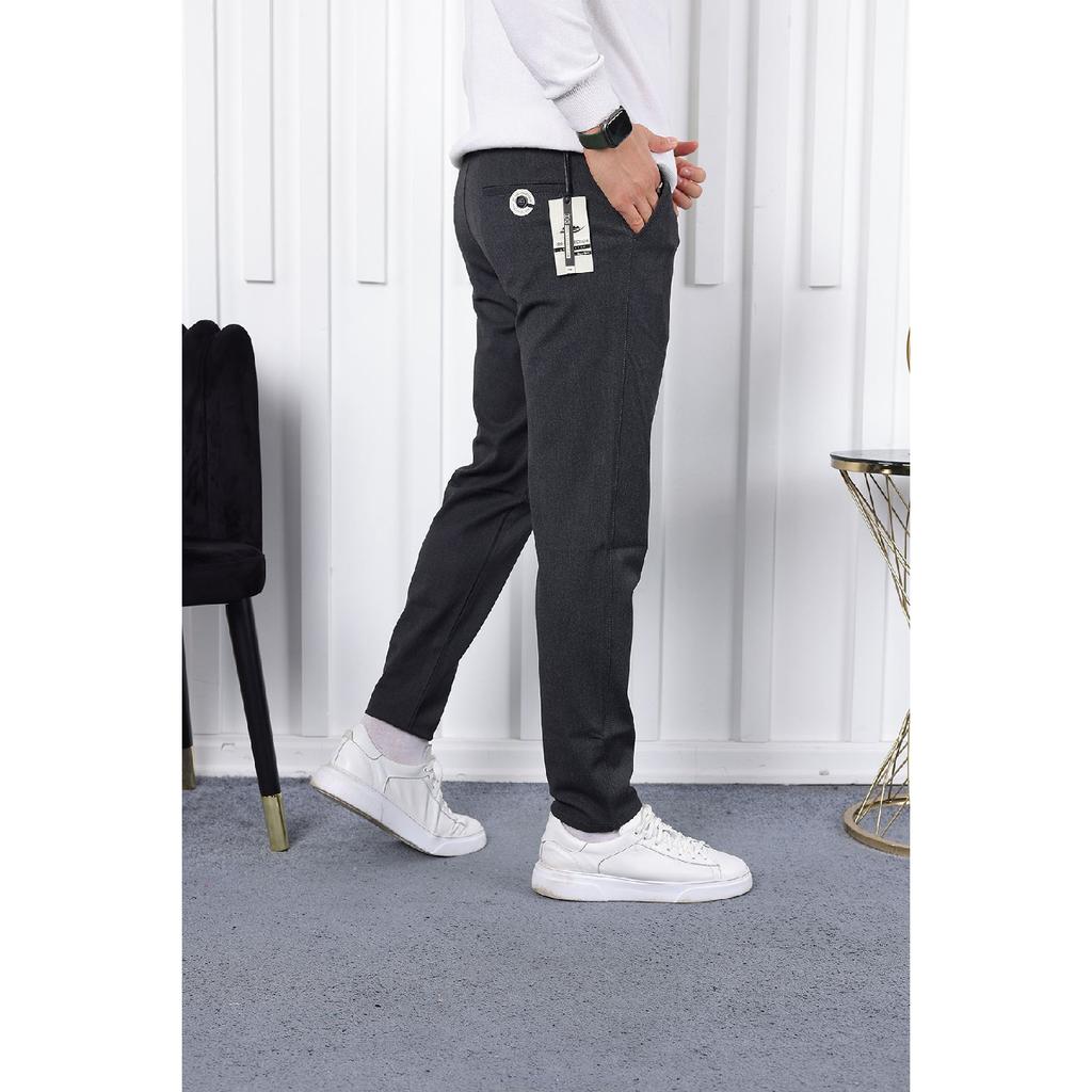 Seasonal Black Slim Fit Lycra Fabric Trousers