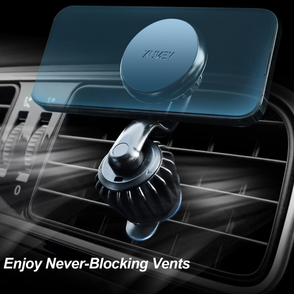 Universal 360° Magnetic Car Cell Phone Holder Air Vent Mount W/ 2 Metal Plates